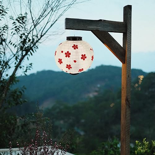 Miniatura 5 de OSALADI Linterna japonesa de flor de cerezo, linterna colgante de bar, linterna al aire libre, linterna de seda, decoración del hogar, sushi, papel