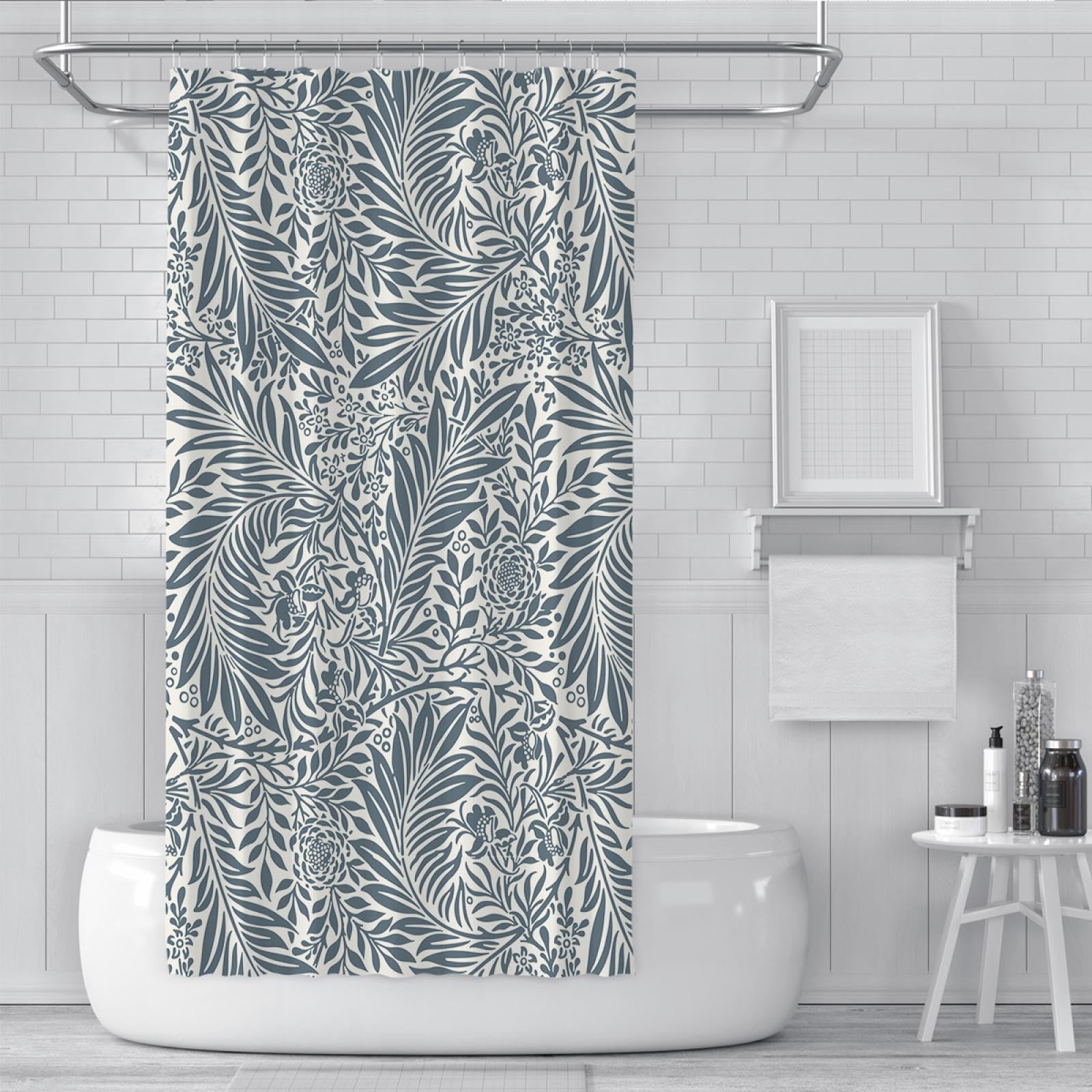 Zestaw zasłon prysznicowych z motywem nagietka – elegancka wodoodporna i nadająca się do prania dekoracja łazienki z haczykami 180 x 200 cm kwiatowy wzór dla eleganckich akcesoriów domowych