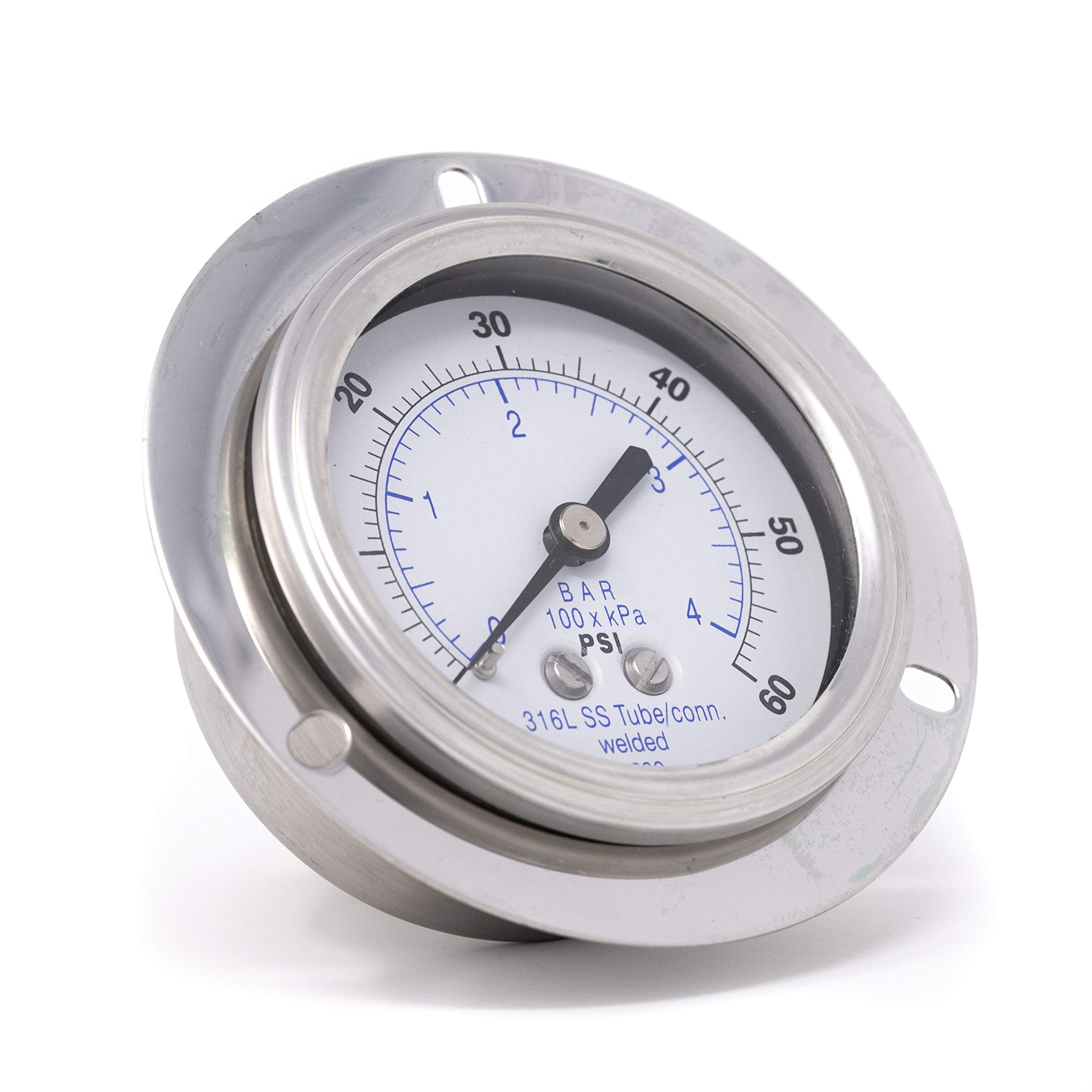 Manomètre 0/60 psi de haute précision 2-1-2% avec boîtier robuste 2.5"