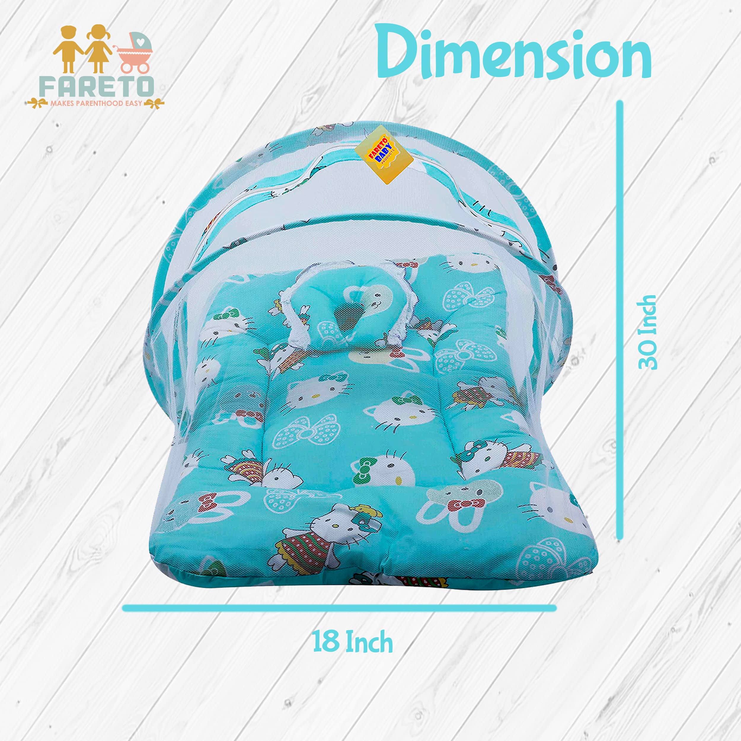 Fareto Baby Mattress with Mosquito Net(0-6 Months) (Pista Green) - Image 2 thumbnail