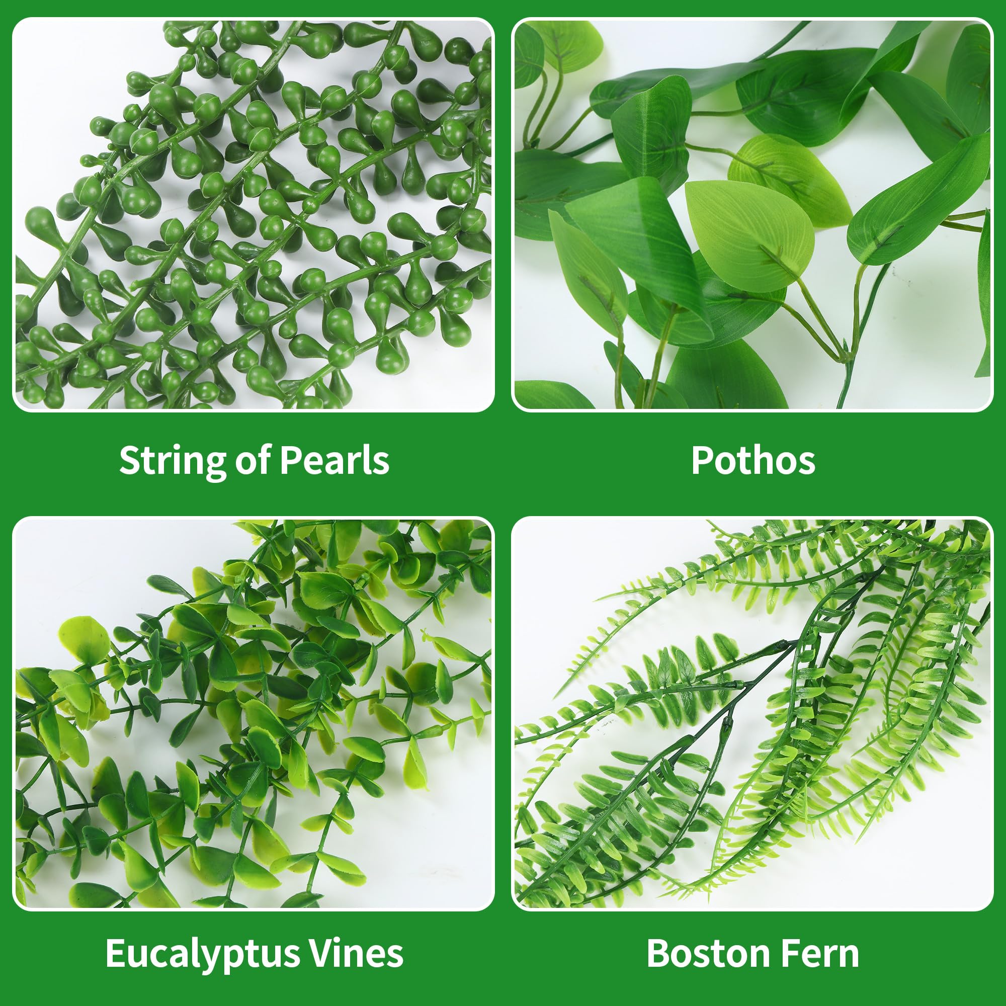 4 Pezzi Pianta Artificiale Sospesa Pianta Finta Cadente con Vaso, Piante Rampicanti Finte, Pianta Artificiale di Edera Pensile Piante Artificiali da Esterno Adatto per Casa Giardini Decorazioni Murali