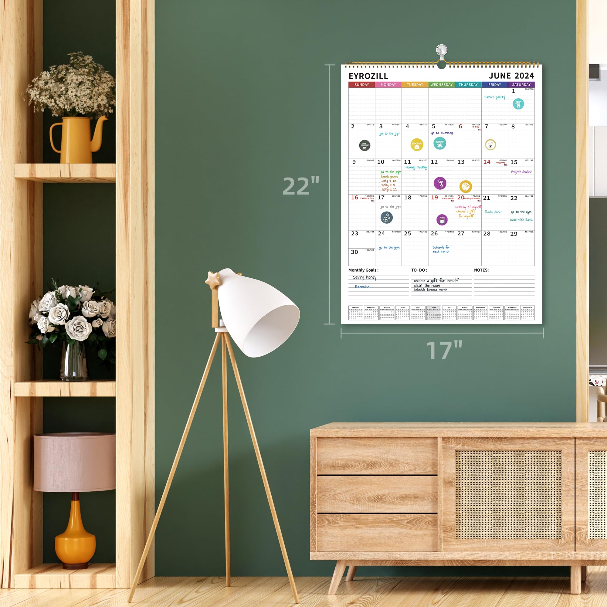 20242025 Large Wall Calendar 17x22