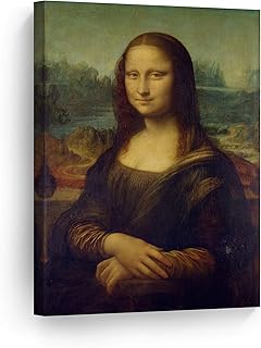 Smile Art Design Mona Lisa by Leonardo Da Vinci Canvas Wall Art Canvas Print Famous Art Painting Reproduction Fine Art Oil Paintings Home Decor Ready to Hang- Made in USA- 12x8