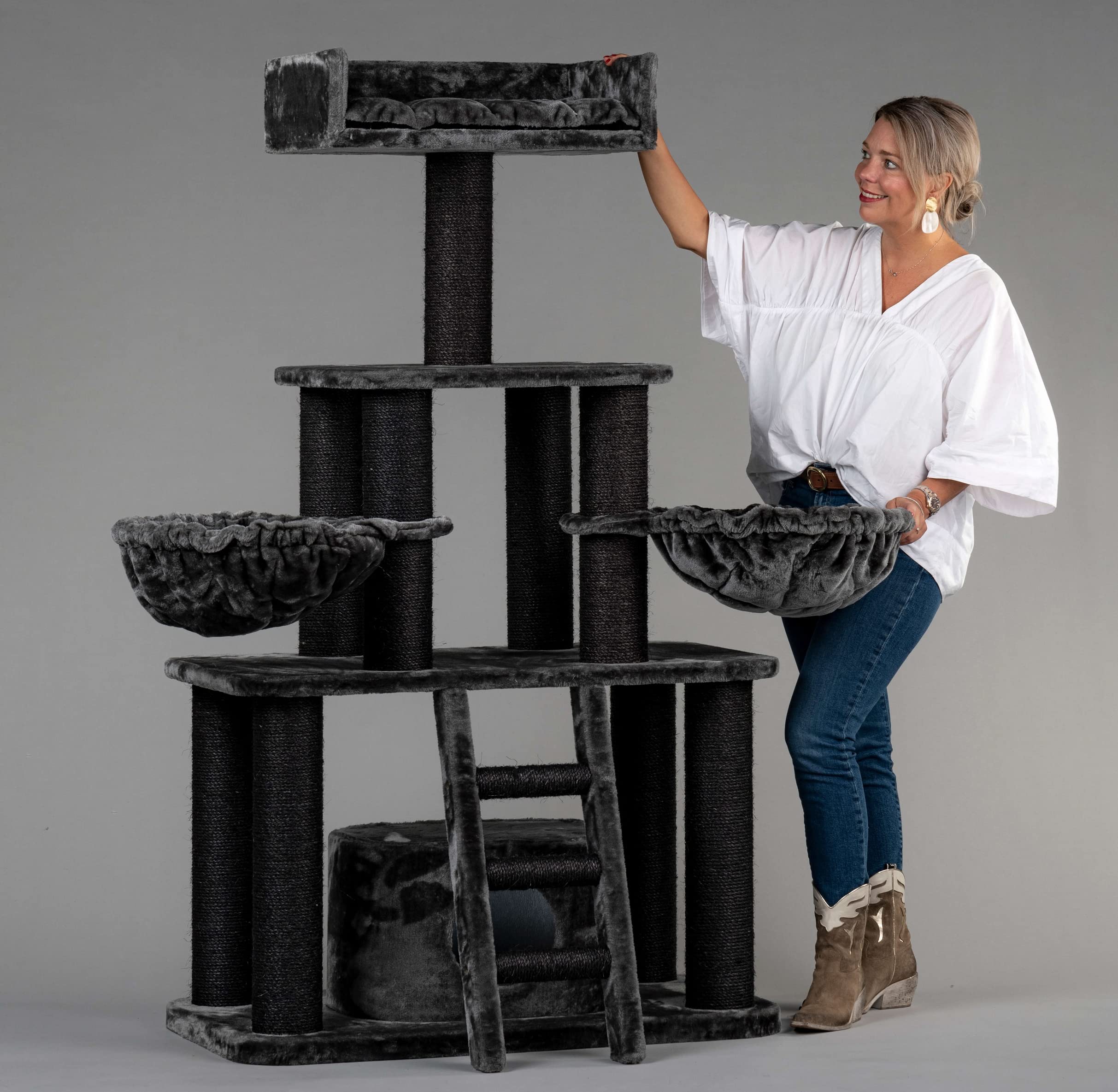 Buy Cat tree for large cats Black Panther Dark Grey Sale XXL extra big