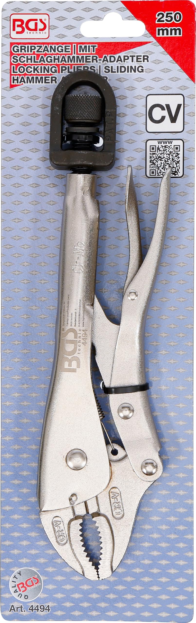 BGS 4494 | Pince étau | avec adaptateur d'arrache à inertie | 250 mm