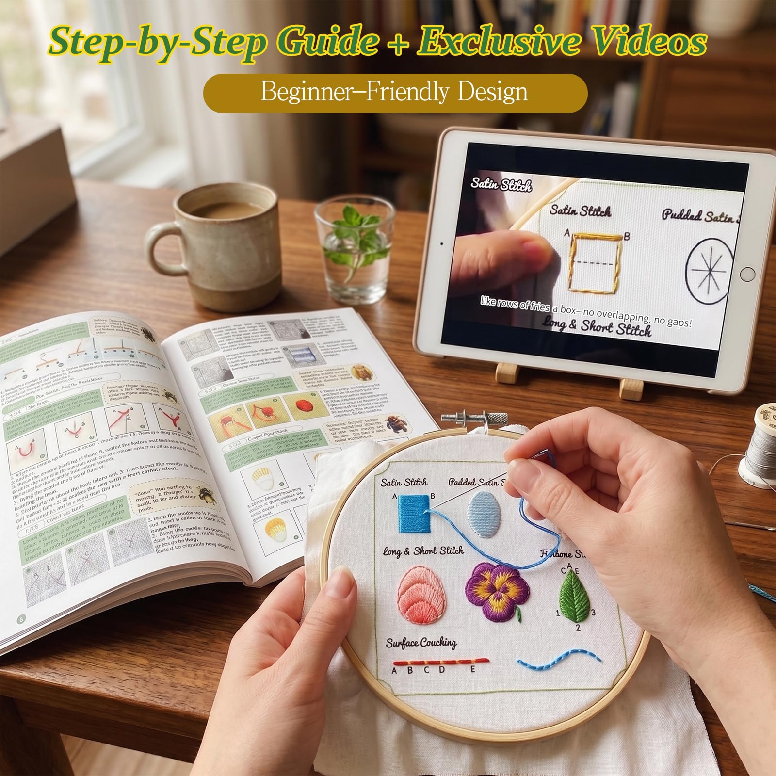 Embroidery Stitch Book Kit - Beginner Friendly -2
