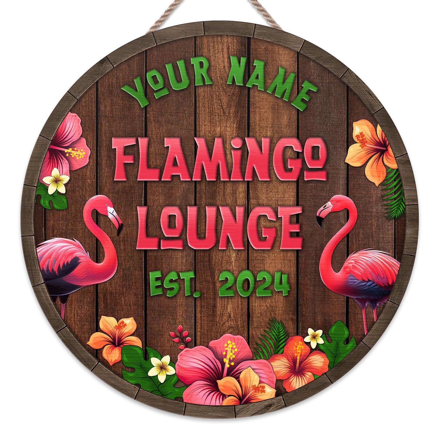 Artsy Woodsy Custom Flamingo Lounge Wood Sign (Not Carved or Neon), Summer Decor, Coastal Nautical Tropical Beach Decor Outdoor Indoor, Pool Sign,