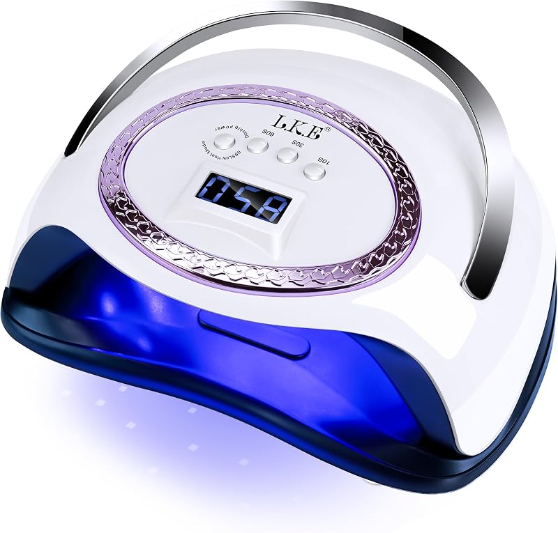 LKE 288W UV LED Nail Lamp, Professional Nail Dryer with Even Curing & Heat Control Technology, Smart Sensor & 4 Timers, Detachable Base for Easy Cleaning, Salon-Quality Gel Polish Lamp for Home Use