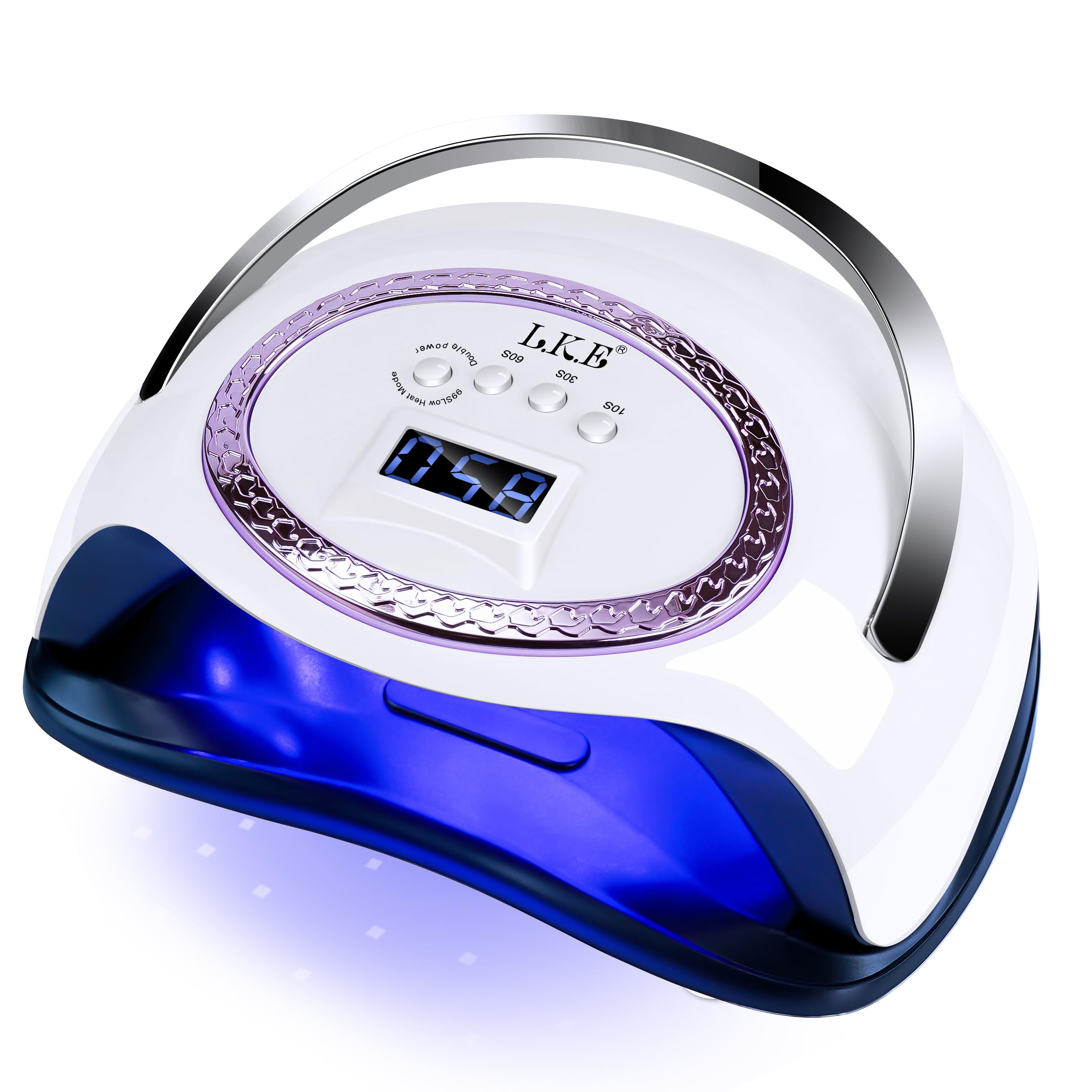LKE 288W UV LED Nail Lamp, Professional Nail Dryer with Even Curing & Heat Control Technology, Smart Sensor & 4 Timers, Detachable Base, Salon-Quality Gel Polish Lamp for Home Use White