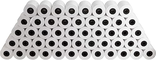 Business Source, BSN01018, Rollos de papel térmico, 50 / caja, blanco