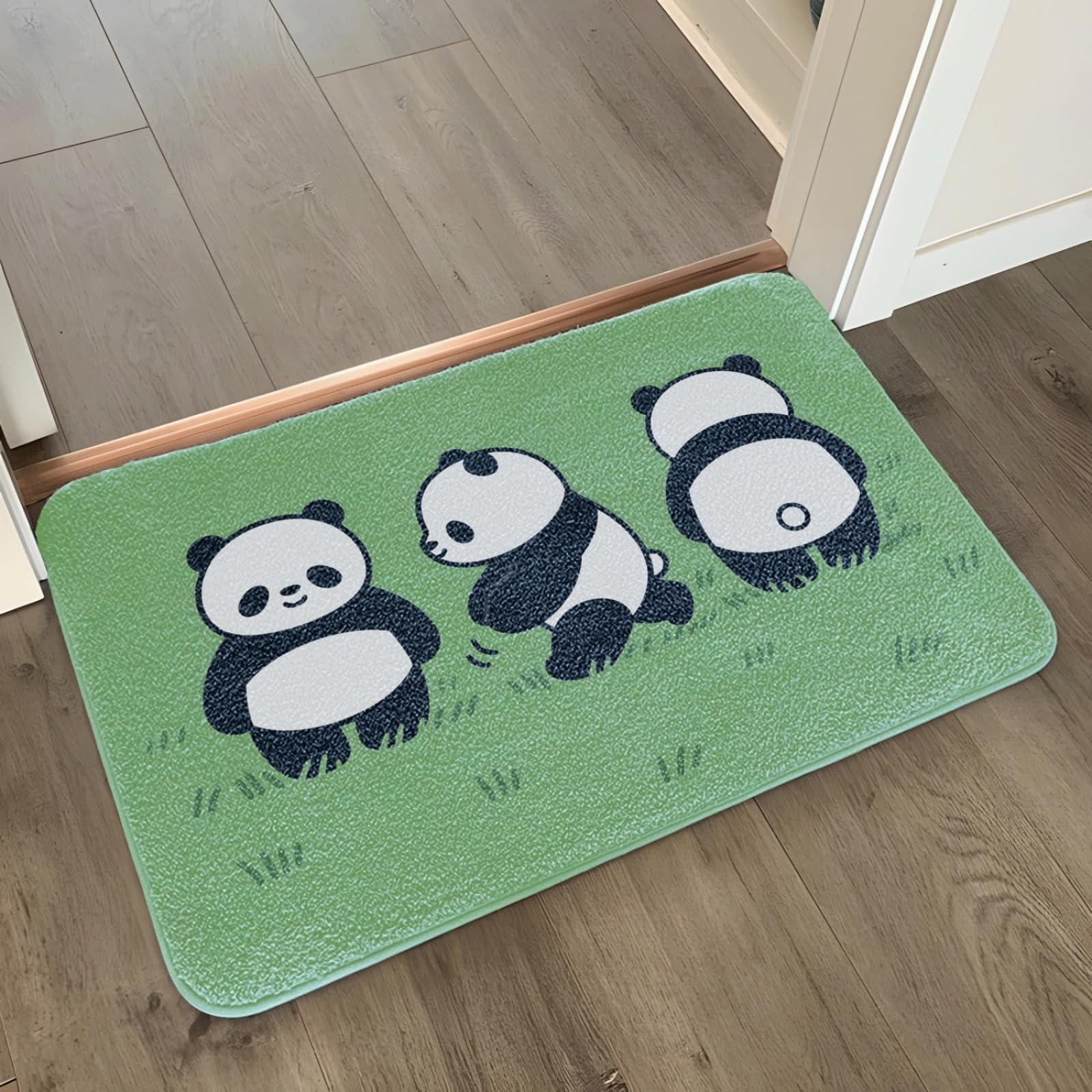 Alfombra De Baño 50X80Cm Negro Blanca Panda Alfombras Baño Antideslizante,Microfibra Absorbente Alfombrilla,Lavable A Máquina,Suave Y Acogedora,para Dormitorio Sala Estar