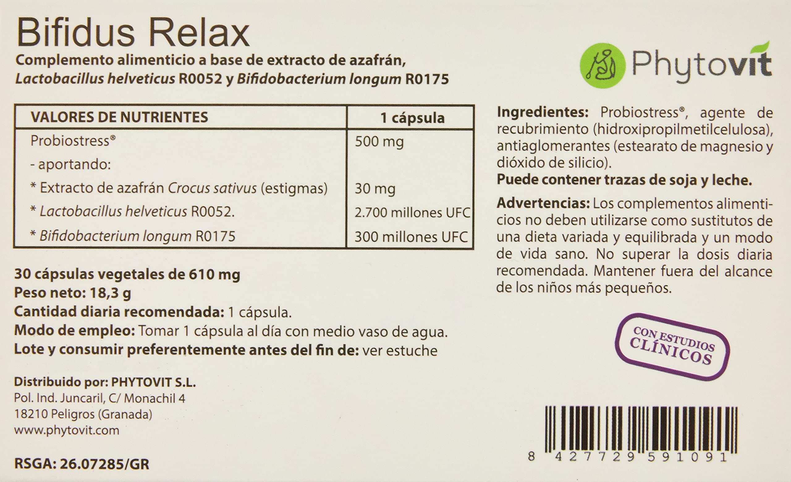 BIFIDUS Relax 30 COMP, Noir, Único