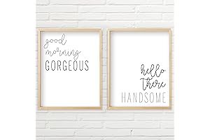 Good Morning Gorgeous Sign, Hello Handsome Good Morning Gorgeous Wall Decor