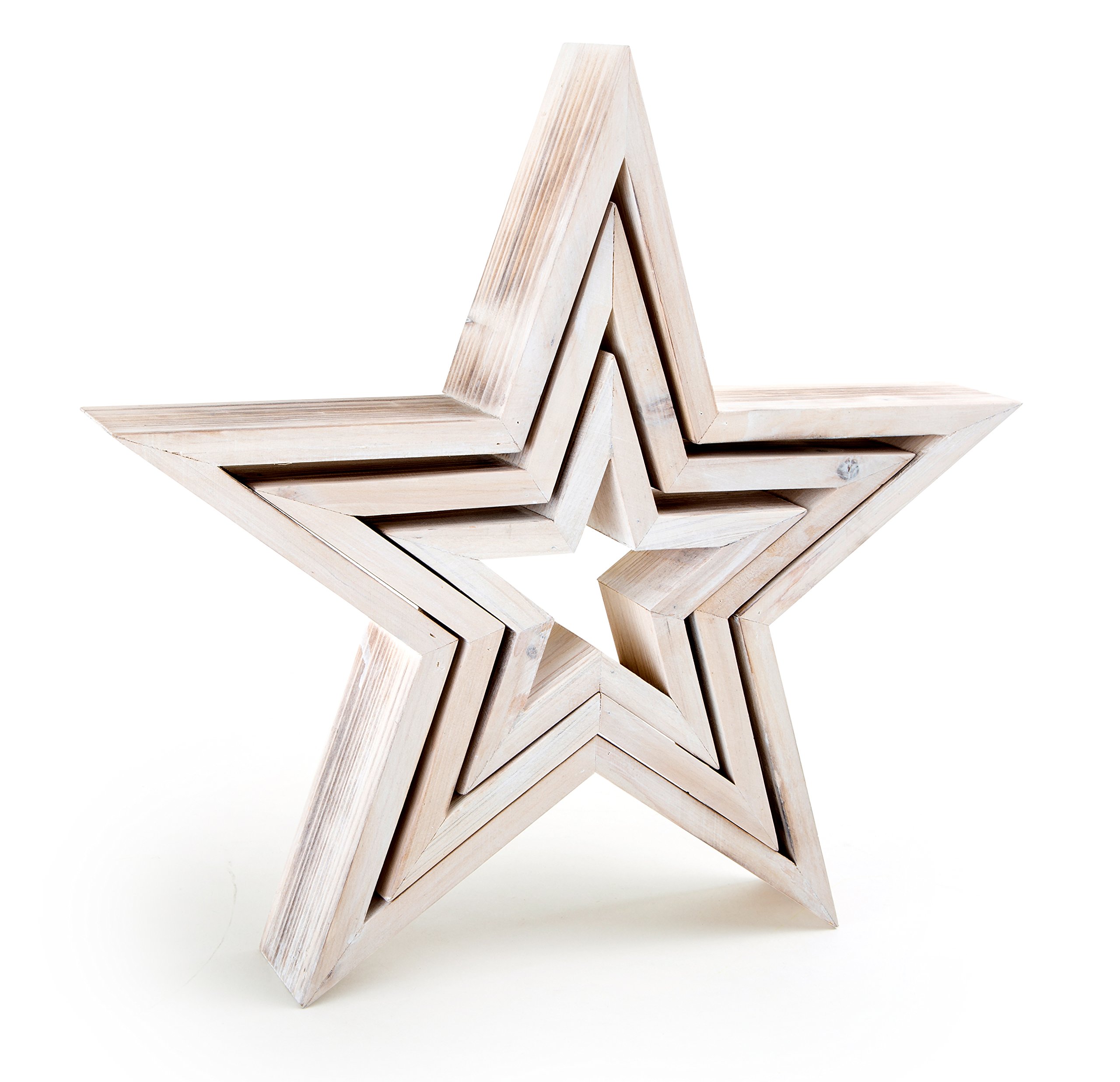 Small Foot Star Decorative Figures, White, Wood, 34 x 5.5 x 33 cm