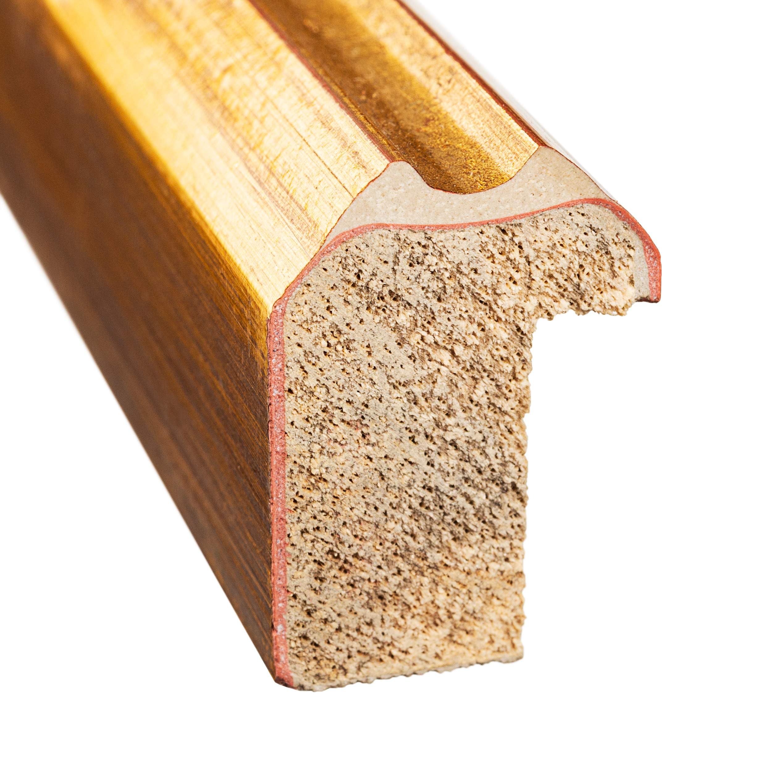 Kit cornice puzzle con fogli di colla, cornice in bambù dorato, in vero legno con parte anteriore in acrilico resistente ai raggi UV, realizzata per conservare ed esporre puzzle da 48 x 48 cm