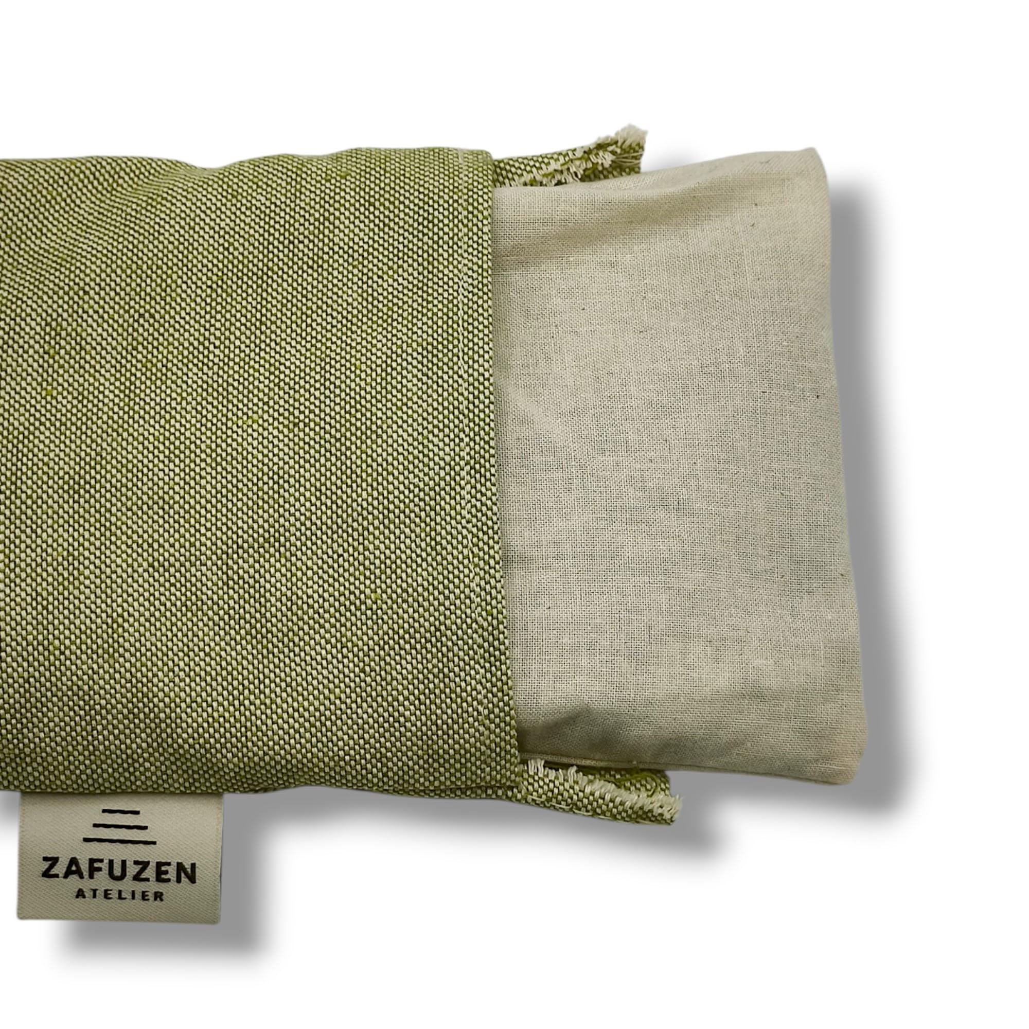 Coussins pour Les Yeux avec Housse Lavable Lot de 6 – Coton Naturel et Lavande – Usage Professionnel Yoga, Pilates, Spa et Kinésithérapie – Couleur Sage Atelier