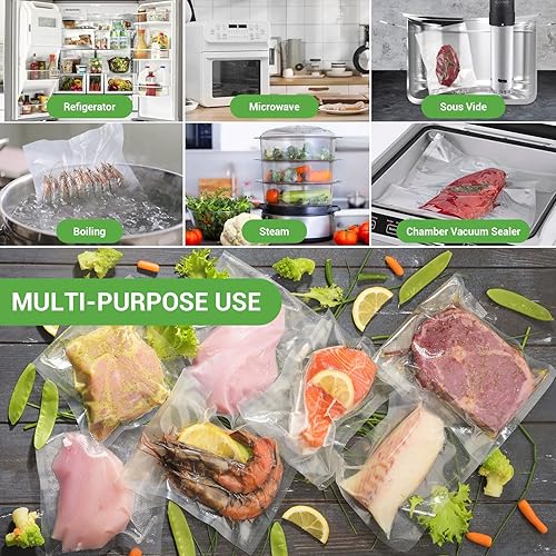 Miniatura 2 de Bolsas selladoras al vacío de cámara de 260 cuartos de galón de tamaño 8 x 12 pulgadas, tamaño de pinta de 6 x 10 pulgadas para bolsas de cámara de