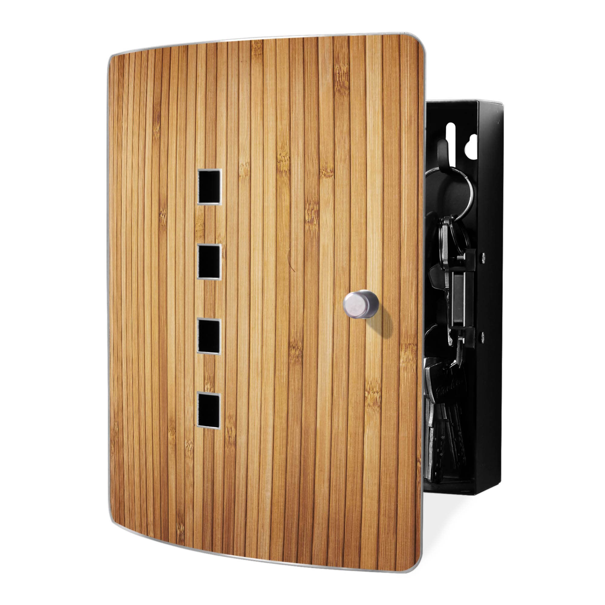 Banjado Design Schlüsselkasten Edelstahl - 10 Schlüssel Aufbewahrung Mit Magnetverschluss