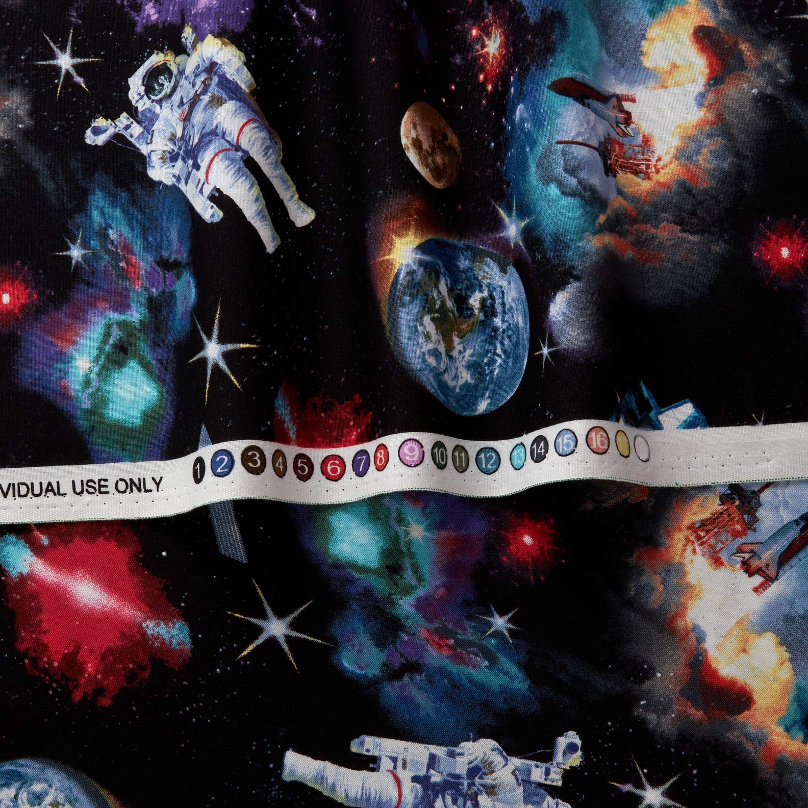 In Space Astronauts Black, Fabric by the Yard - Image 4