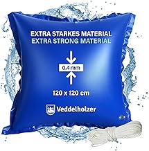 Veddelholzer XXL 120 x 120 cm Round Air Cushion Including 4 m Rope Pool Cushion for Pool Cover Perfect Accessory Winter Medium for Pool Canopy, Cover in Winter and Bad Weather