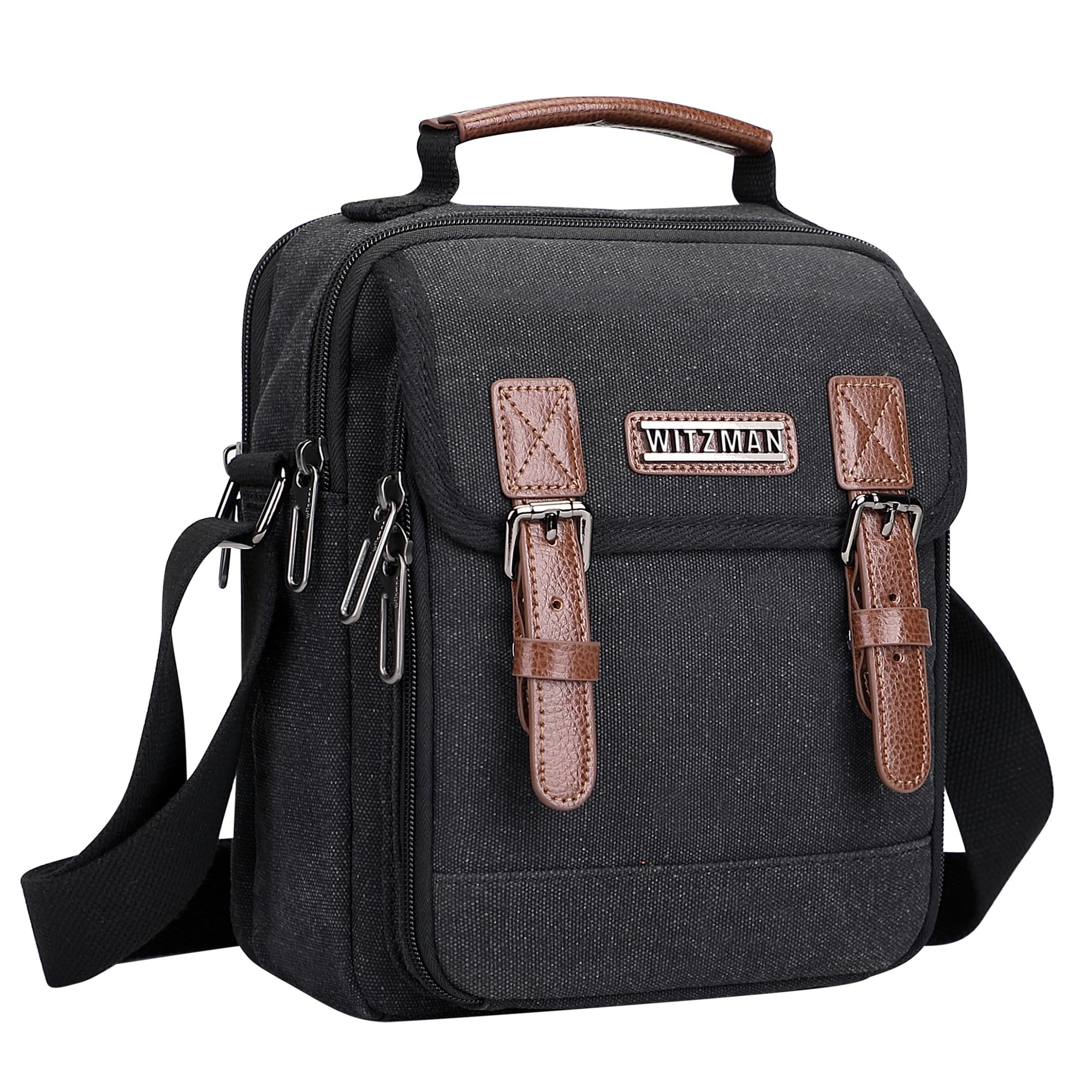 witzman Crossbody Bag for Men Small Canvas Vintage Messenger Bag Man Purse Satchel Shoulder Bags for Work Travel-picture-30