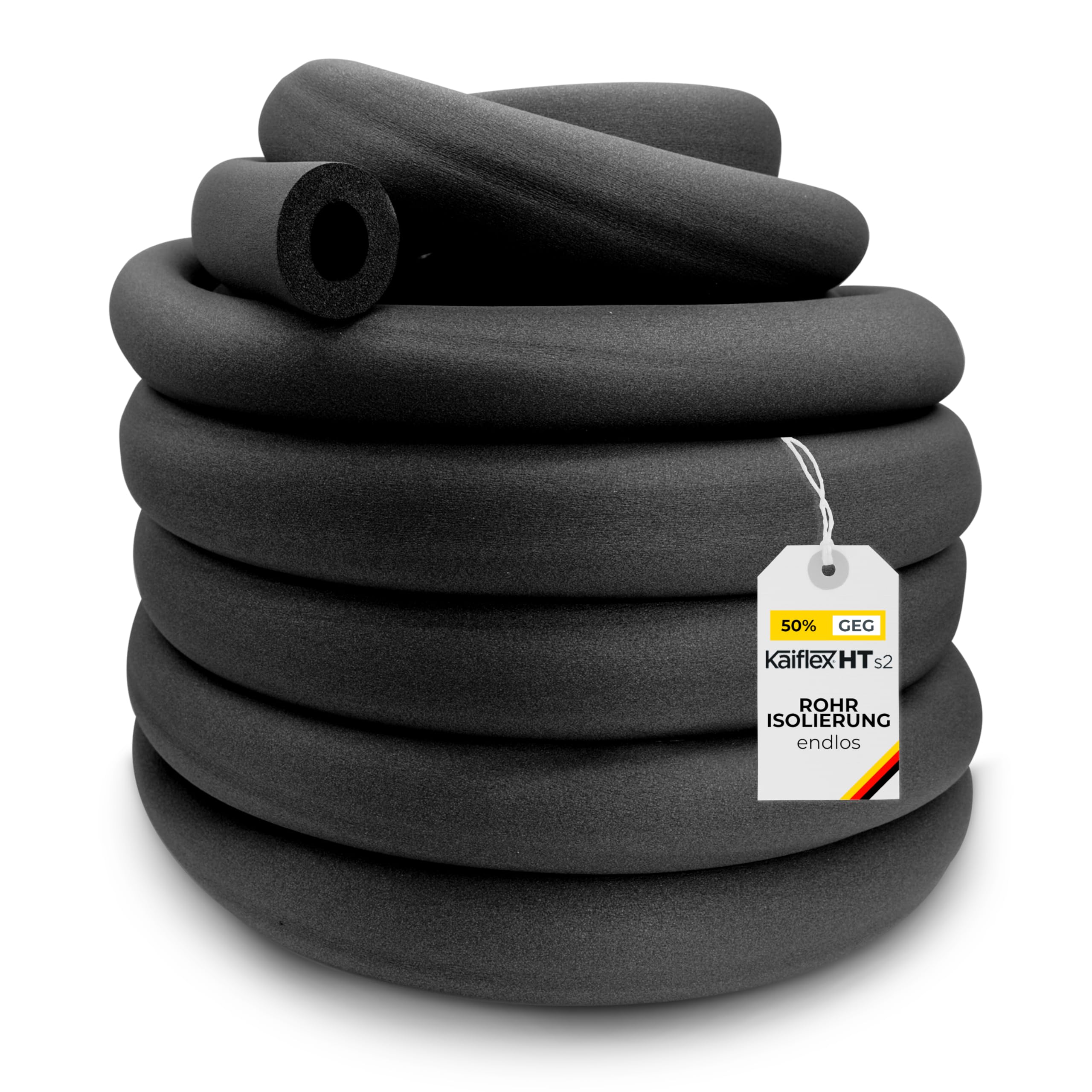 Kaiflex Rohrisolierung endlos 22x10mm* 19m - 50% GEG Schlauchisolierung für Heizungs- und Sanitärbereich - flexible Dämmung - Kautschuk Rohr Isolierung - Weichschaum Isolierschlauch - Dämmstoff
