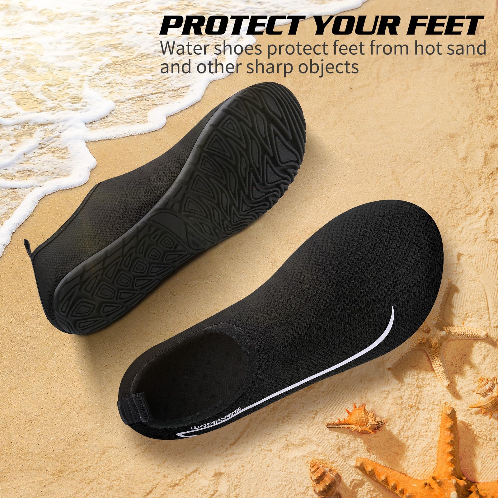 WateLves Scarpe da Scoglio Scarpette Donna Uomo Asciugatura Rapida Super Leggere Antiscivolo per Spiaggia e Snorkeling Unisex