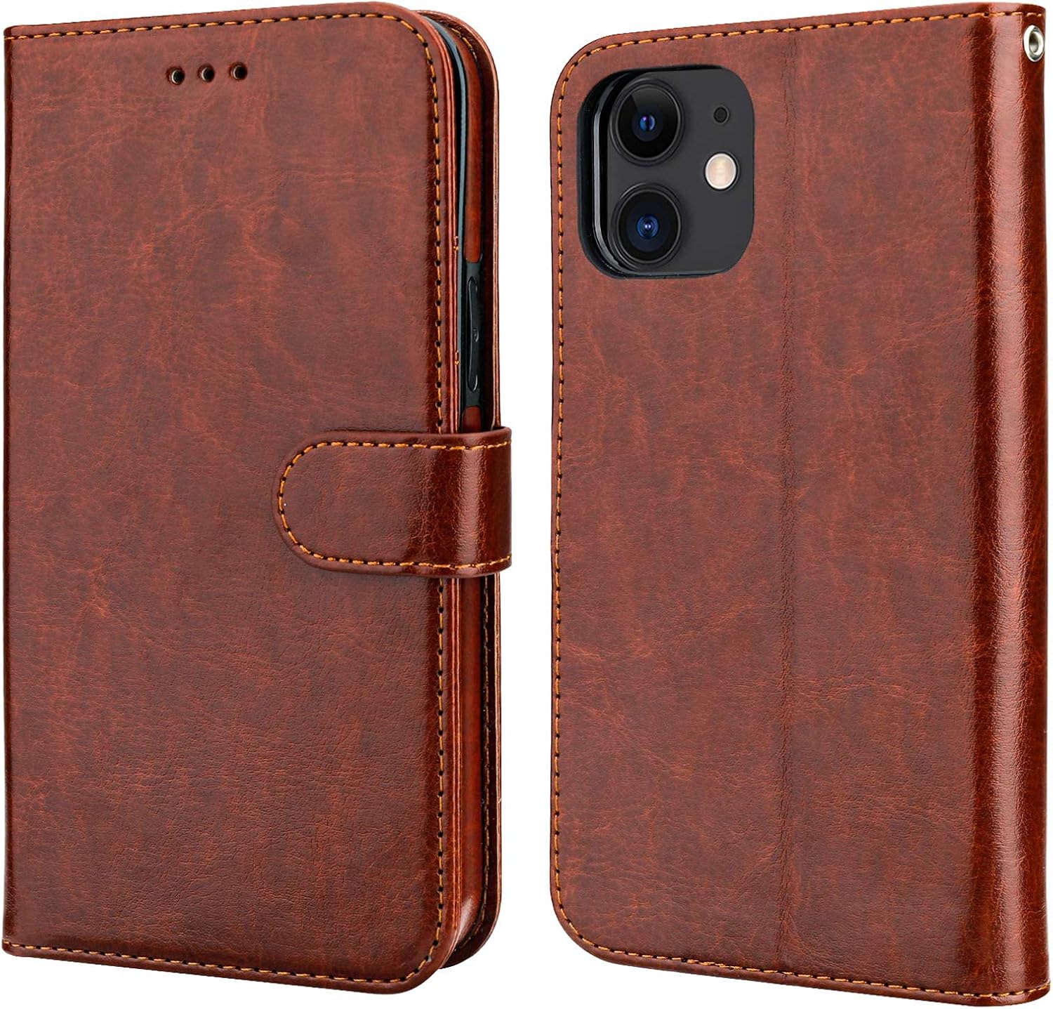 Bocasal Detachable Wallet Case Card Holder for iPhone 12 Mini, Brown image 2