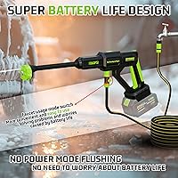 Vista 3 de Cordless Pressure Washer,1060 PSI Battery Power Washer with 5.0Ah Superpower Battery, 3 Speed Adjustment/2.8 GPM, 6-in-1 Nozzle Battery Operated