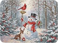 Vista 41 de Tapete de secado de platos con diseño de pájaro rojo de Feliz Navidad, absorbente y de secado rápido, protector para encimera de cocina, 18 x 24