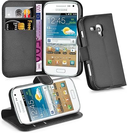 Cadorabo Funda Libro para Samsung Galaxy TREND PLUS en NEGRO FANTASMA ? Cubierta Protecc?on con Cierre Magn?tico, Tarjetero y Funci?n de Suporte ? Etui Case Cover Carcasa