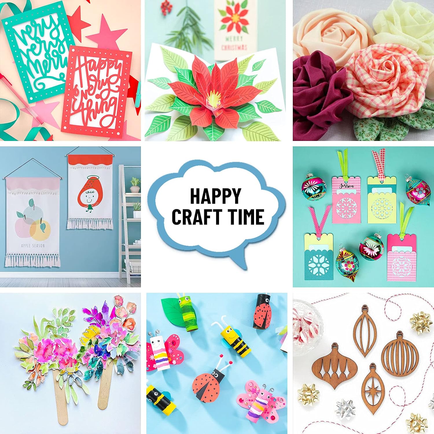 HTVRONT Cutting Mat for Cricut, 6 Pack Cutting Mat 12x12 for Cricut Explore Air 2/Air/One(StandardGrip, LightGrip, StrongGrip, FabricGrip), Variety Adhesive Sticky Cutting Mats Accessories for Cricut