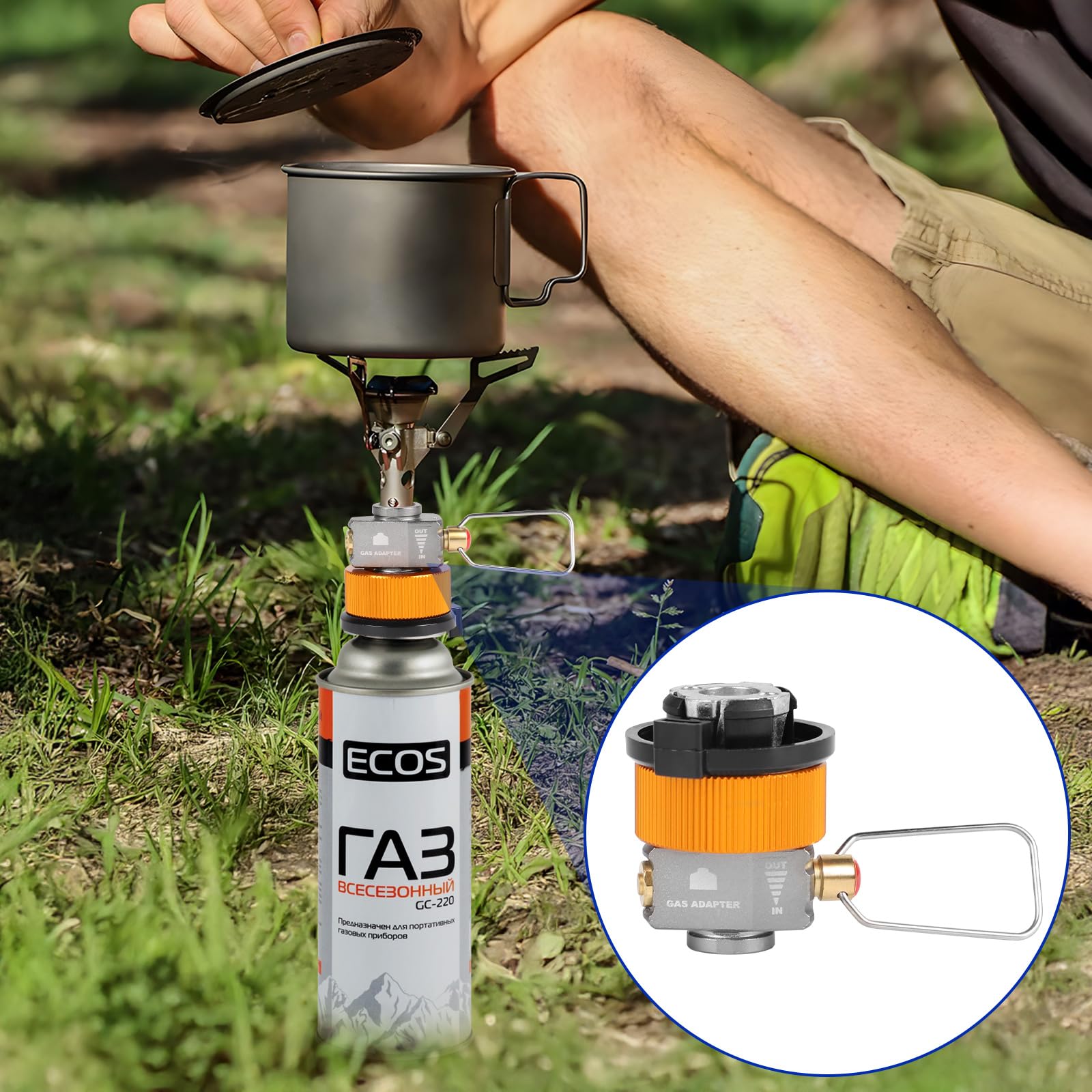 LALAGO Adattatore di Ricarica per Cartucce di Gas 715 + 702, Adattatore Bombola Gas Campeggio per Cartuccia, Adattatore per Ricarica Bombole Gas, Dispositivo di Trasferimento Carburante