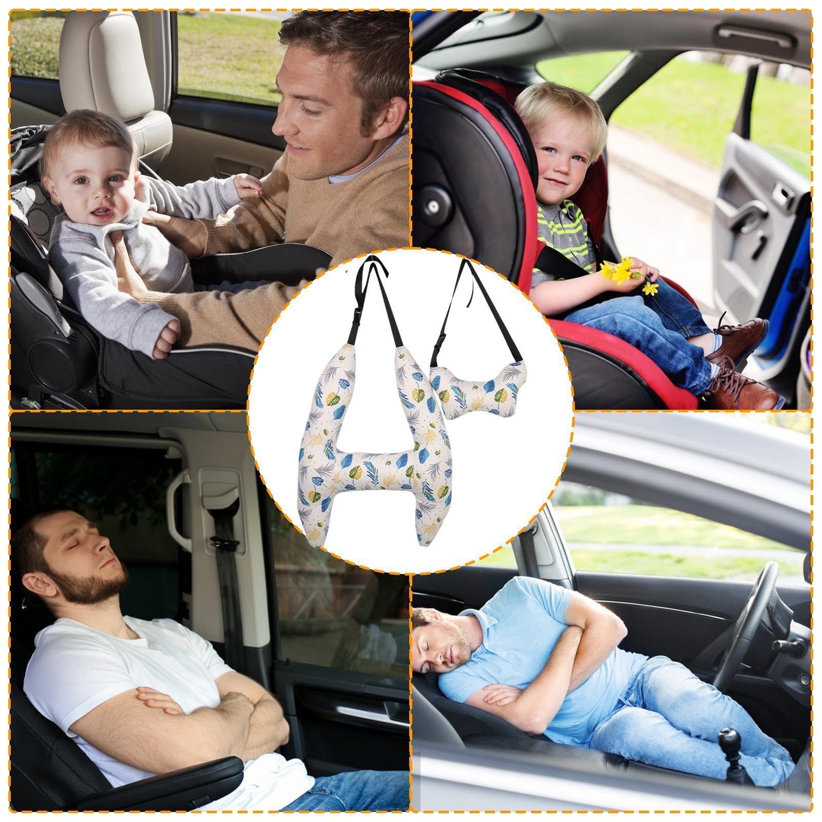 Almohada para el cuello de viaje,Almohada para reposacabezas del coche | Almohada de coche para niños Soporte Corporal N