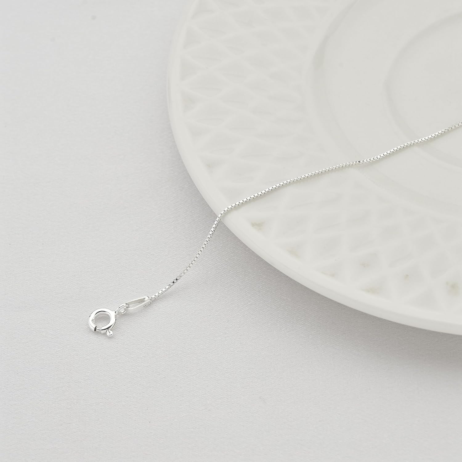 925 Sterling Silver & Gold over Sterling silver 0.6mm Italian Box Chain Strong Necklace for Women Available in 7 Lenghts - Image 5