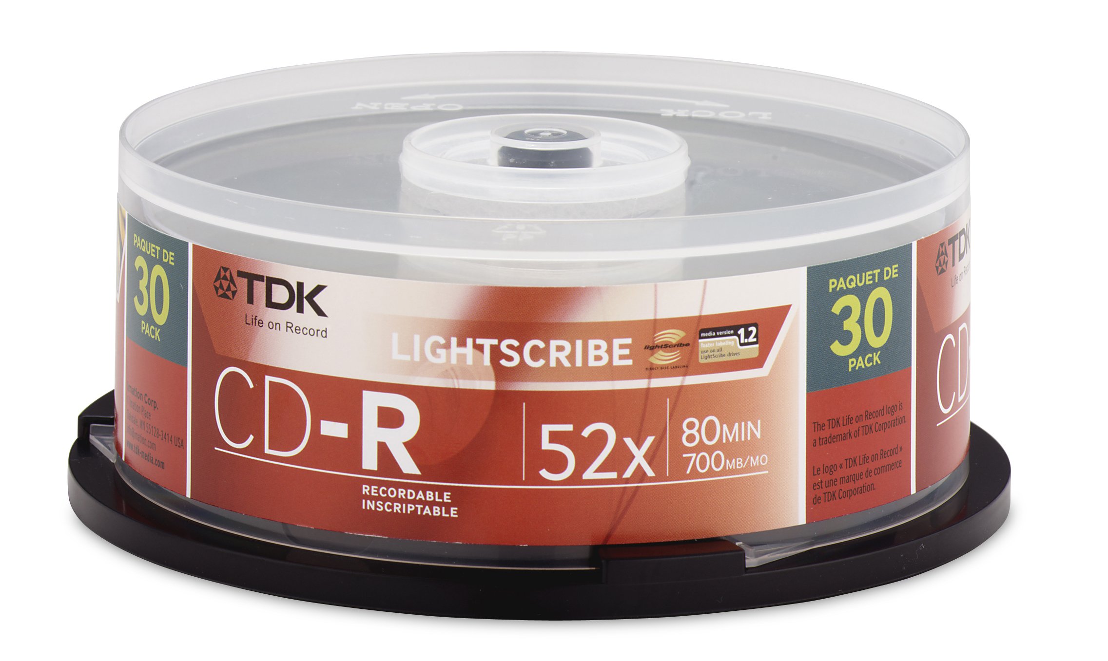TDK 52X Lightscribe Write-once CD-R Spindle (30-Pack Spindle) (Discontinued by Manufacturer)