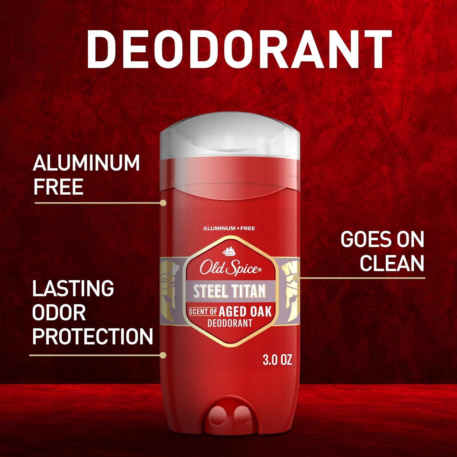 Old Spice Aluminum Free Deodorant for Men, 24/7 Odor Protection, 24/7 Freshness & Lasting Scent, Titan with Aged Oak Scent, 3.0 oz (Pack of 3)