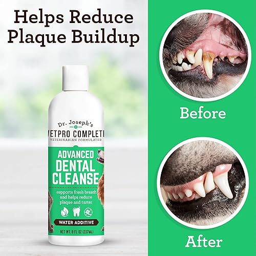 Miniatura 6 de VetPro Complete Dr. Joseph's Advanced Dental Cleanse, 8 onzas, ambientador de aliento de gato y perro, aditivo de agua para cuidado dental, combate