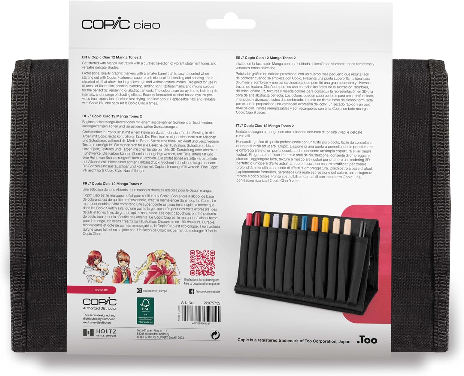 Copic Ciao Coloured Marker Pen - Wallet of 12 Trendy Teens, For Art & Crafts, Colouring, Graphics, Highlighter, Design, Anime, Professional & Beginners, Art Supplies & Colouring Books