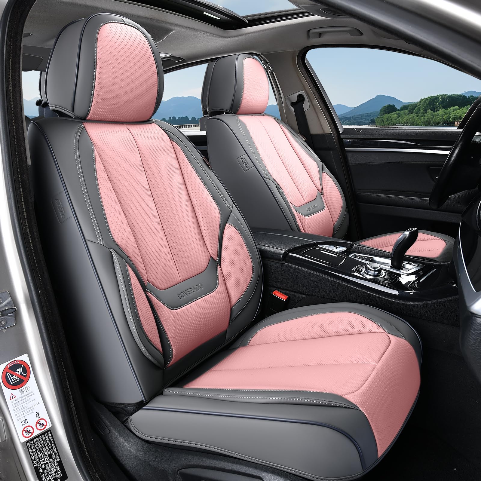 Coverado Seat Covers, Car Seat Covers Front Seats, Car Seat Cover, Car Seat Protector Waterproof, Car Seat Cushion Leather, Seat Covers Carseat Cover Universal Fit for Most Cars