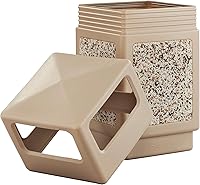 Vista 4 de Papelera Safco Canmeleon con panel agregado, lado abierto, 38 galones, Bronceado