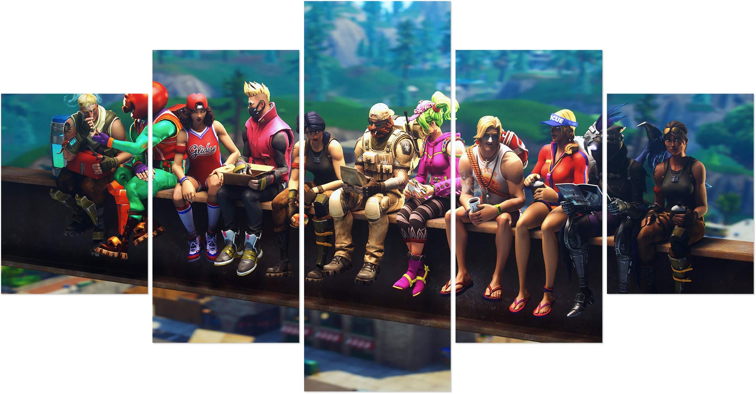 Amine poster 5 Piece Cool Game Roles Creative Video Game Canvas Wall Art Unframed for Home Wall Decor