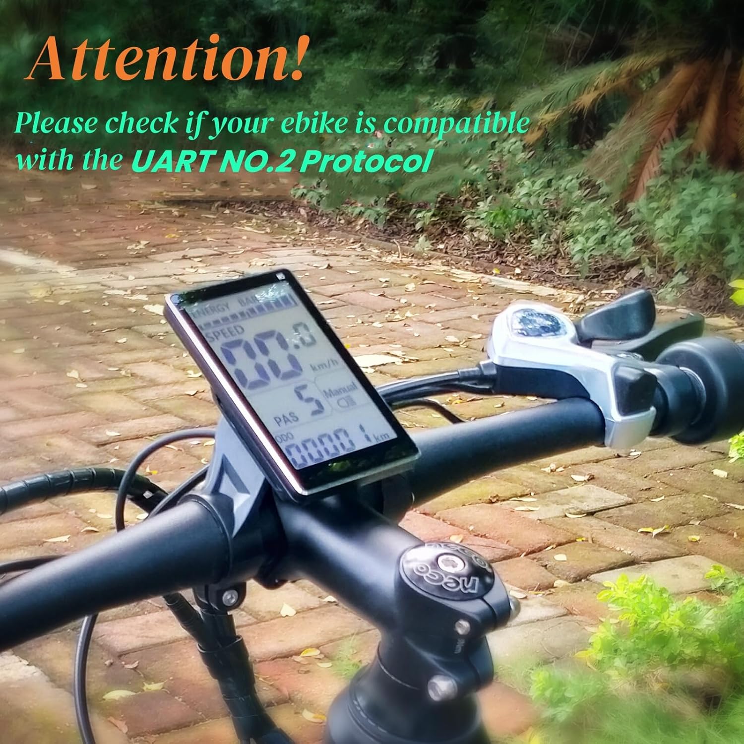 Ebike Display, UART No. 2 Protocol, 24V-60V Aluminum Alloy Frame Cycling Computer, Ebike LCD Display to Enrich Cycling Journey