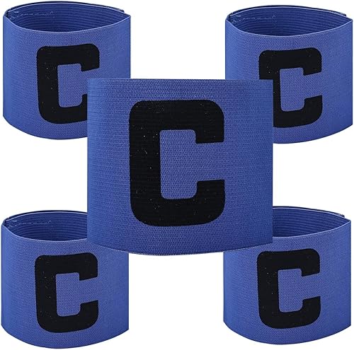 5 brazaletes elásticos de capitán de fútbol, ajustable, para líderes de equipo de fútbol, bandas de jugador de baloncesto para adultos y jóvenes,