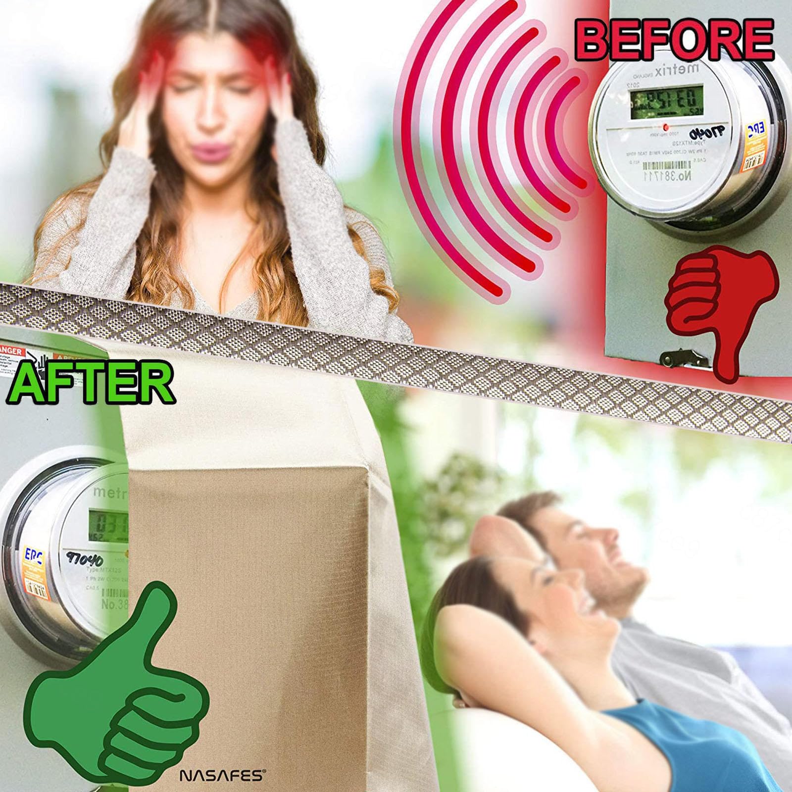 Faraday Fabric-EMI RFID Bloc de Mise à la Terre WiFi/RF Anti-radiations Tissu Tissu de Blindage EMF, Tissu de Protection Cage Tissu Faraday de 10khz à 30Ghz,silver-4m