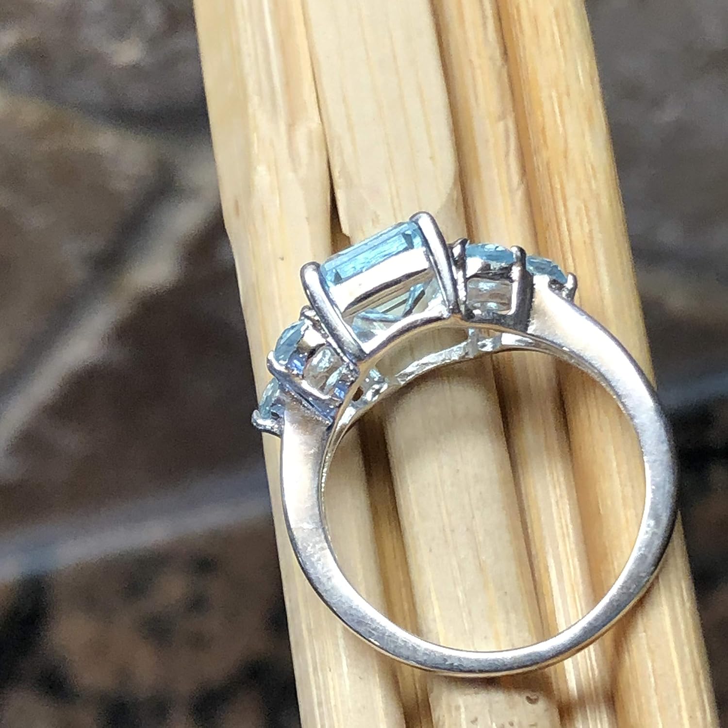 Natural 4ct Blue Topaz 925 Solid Sterling Silver Wedding Ring Size 5, 6, 7, 8, 9 - Image 8