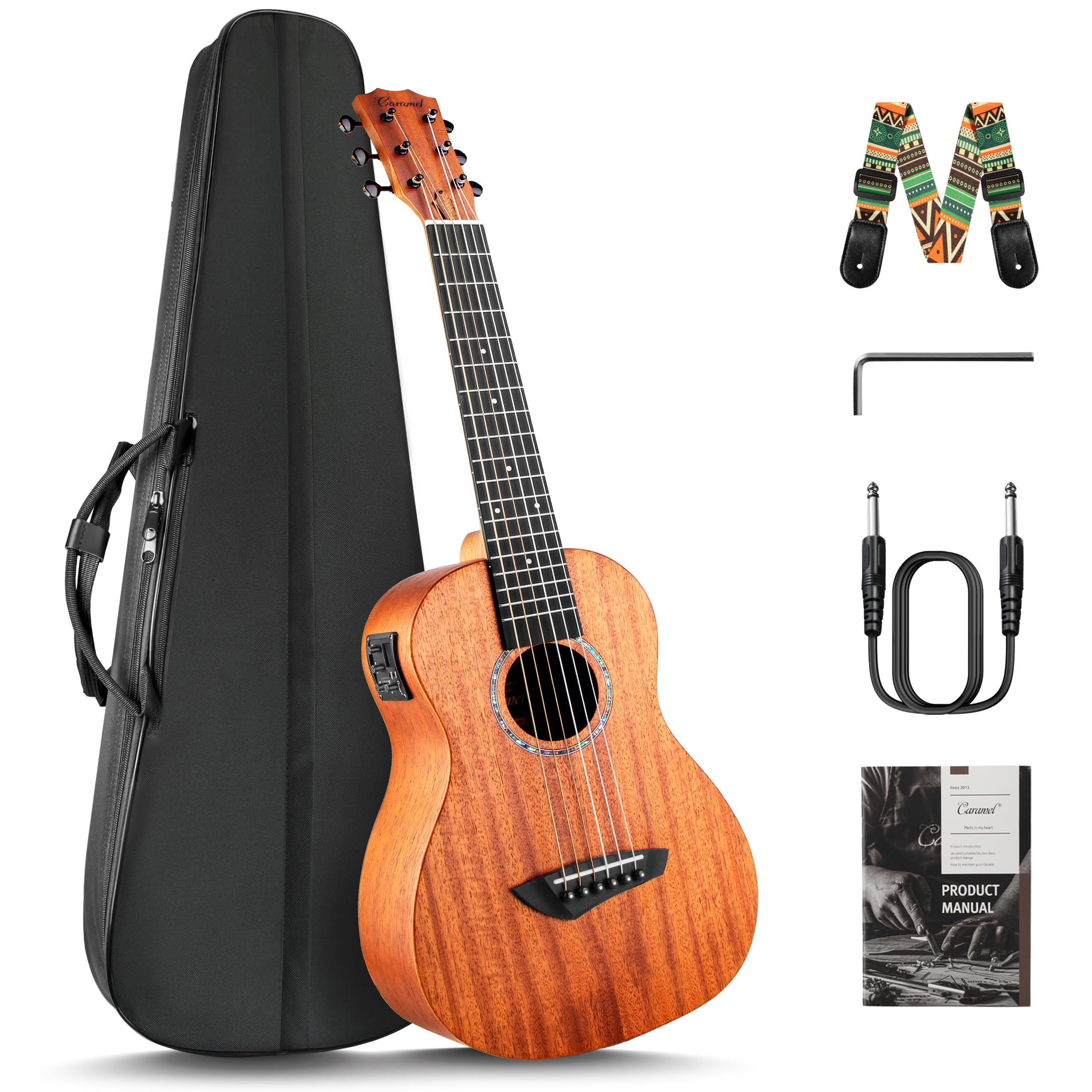 Amazon.co.jp: Caramel 76.2 cm オールソリッドマホガニー 6弦ウクレレ