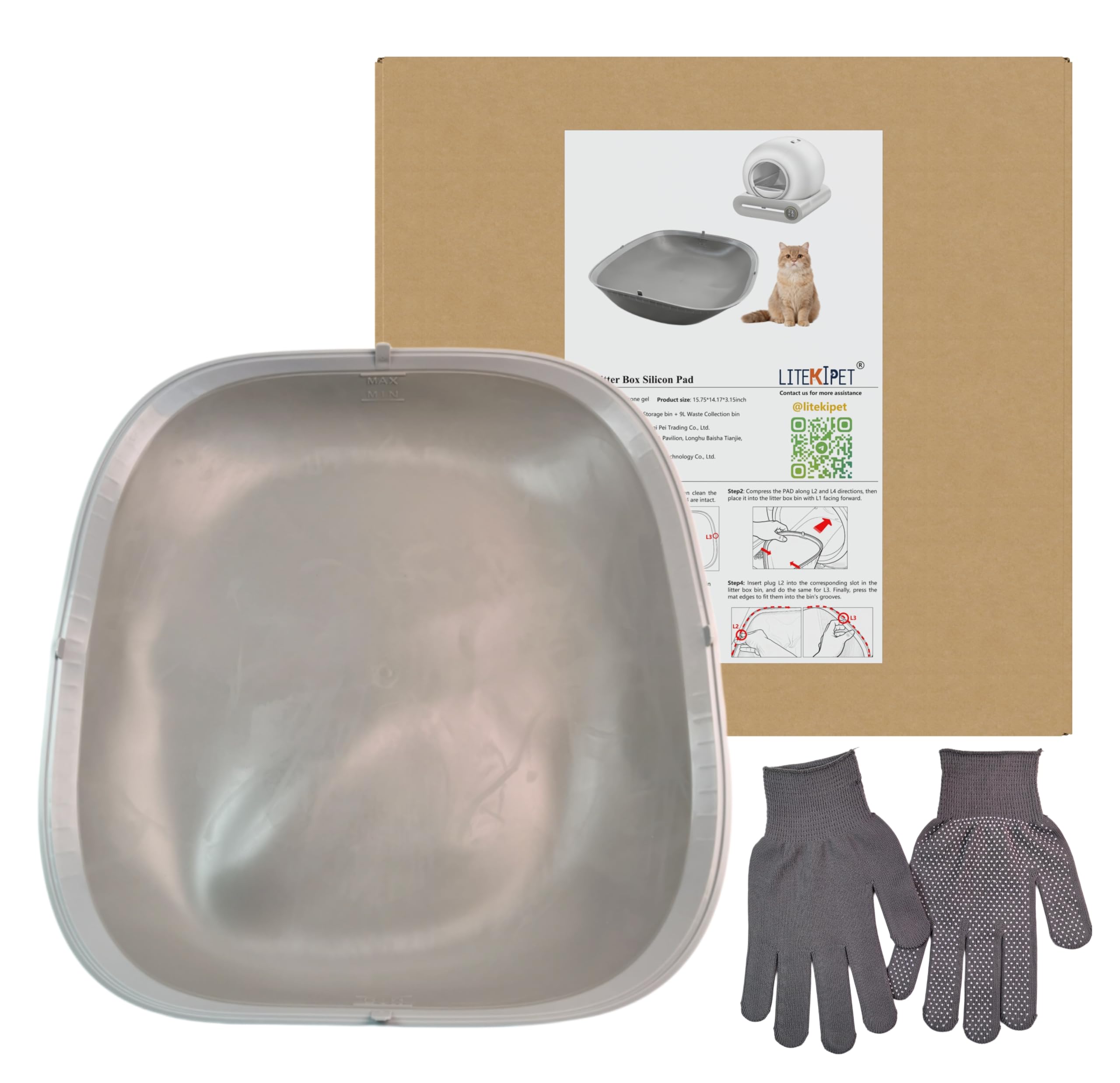 Photo 1 of LITEKIPET Silicone Cat Litter Pad Fits 65L Litter &9L Waste Bins Self-Cleaning Box Waterproof Anti-Stick