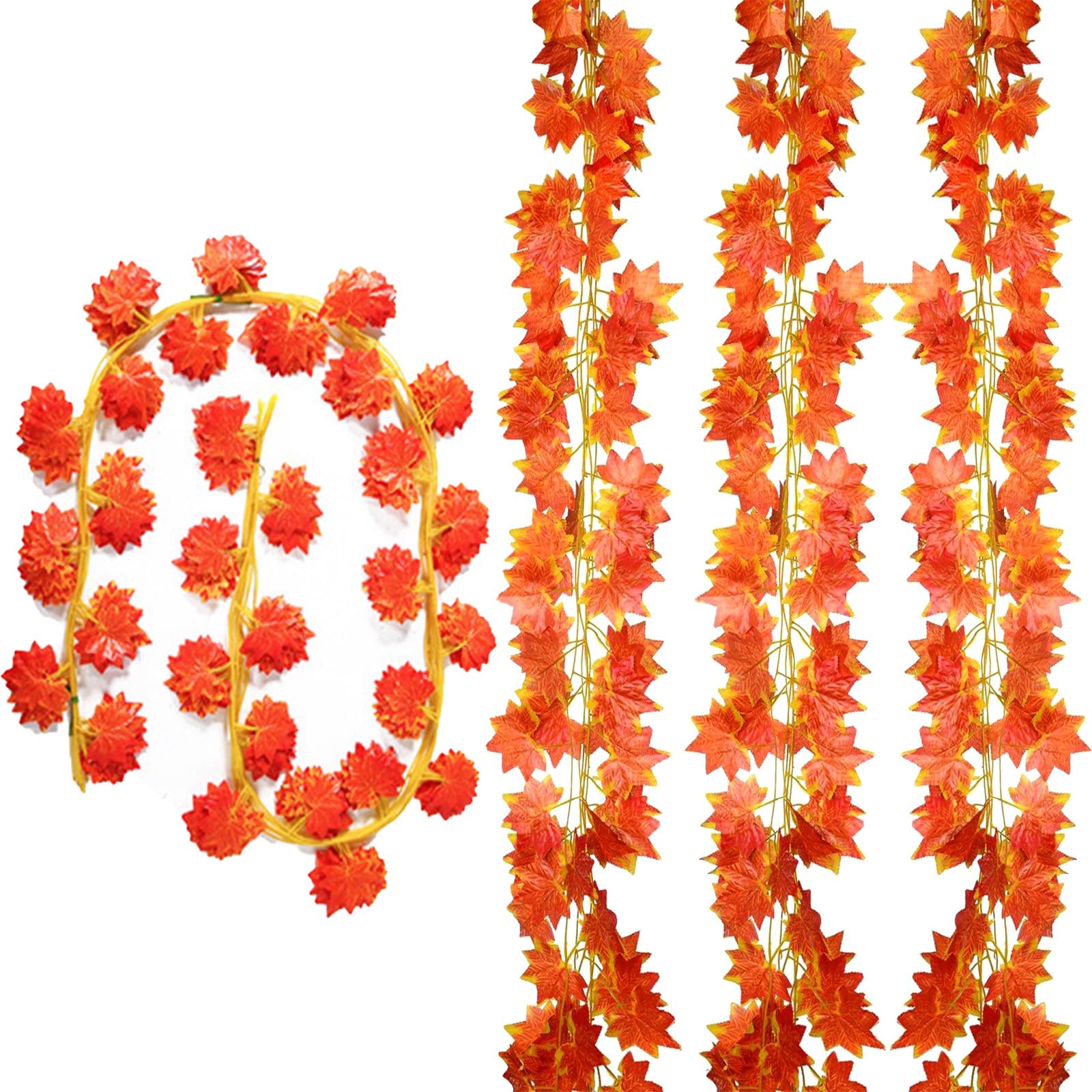 Guirlande De Feuilles D'érable Artificielles - Décoration D'automne Et