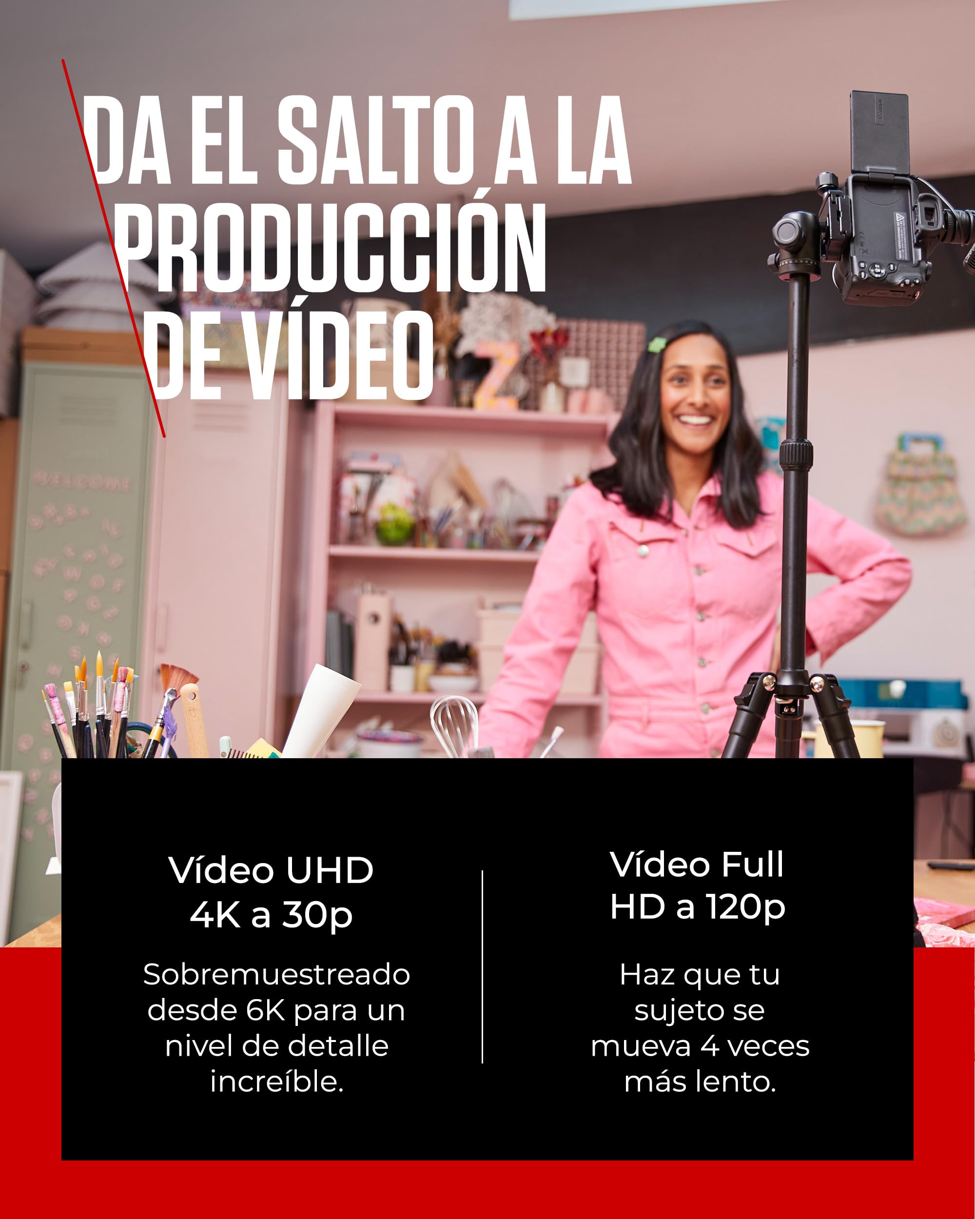 Canon EOS R50 Cuerpo Cámara Mirrorless + Objetivo RF-S 18-45 mm F4.5-6.3 IS STM + 2X Baterías (Kit de Batería Adicional), Cámara Evil APS-C (24,2 MP) -4 EV, Vídeo 4K 30 fps, Dual Pixel CMOS AF II